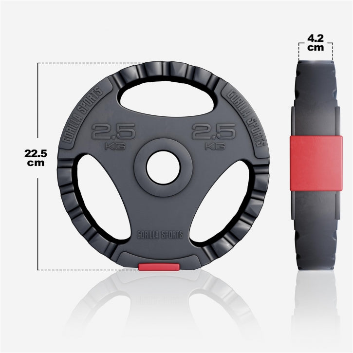 Gorilla Sports Halterset 100 kg Kunststof Gripper - 30 mm