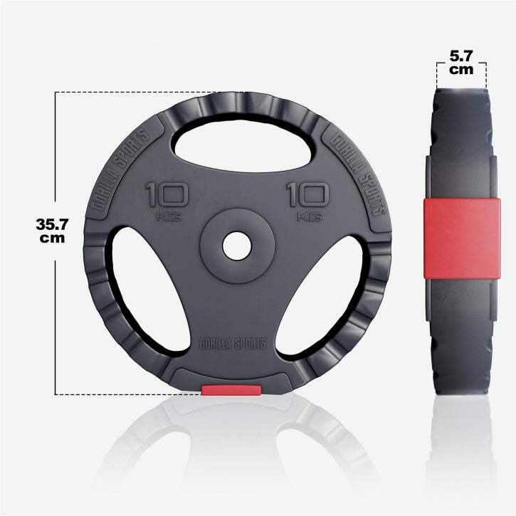 Gorilla Sports Halterset 100 kg Kunststof Gripper - 30 mm