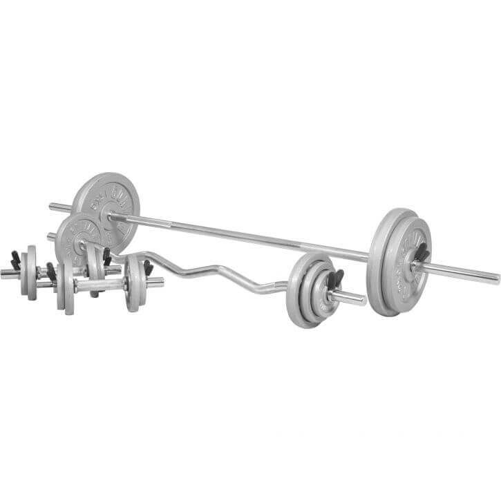 Gorilla Sports Halterset 108 kg Gietijzer - Veersluiting 30 mm