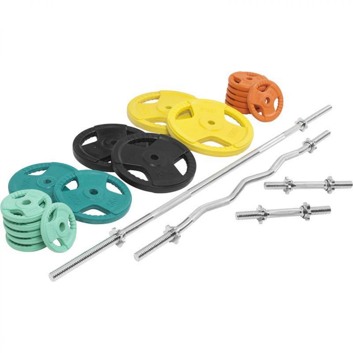 Gorilla Sports Halterset 108 kg Gripper Gietijzer Rubber Coating - Schroefsluiting 30 mm
