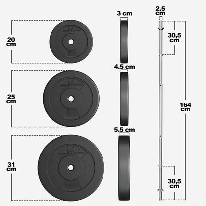 Gorilla Sports Halterset 60 kg Kunststof - 25 mm