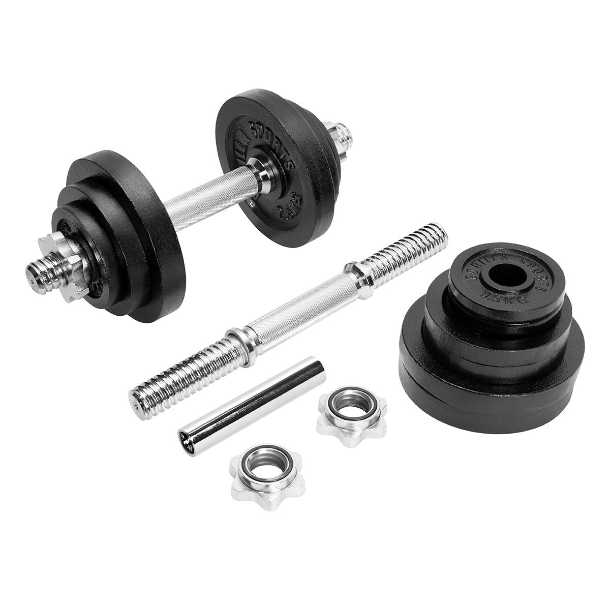 Gorilla Sports Halterset Verstelbaar 22 kg Chroom
