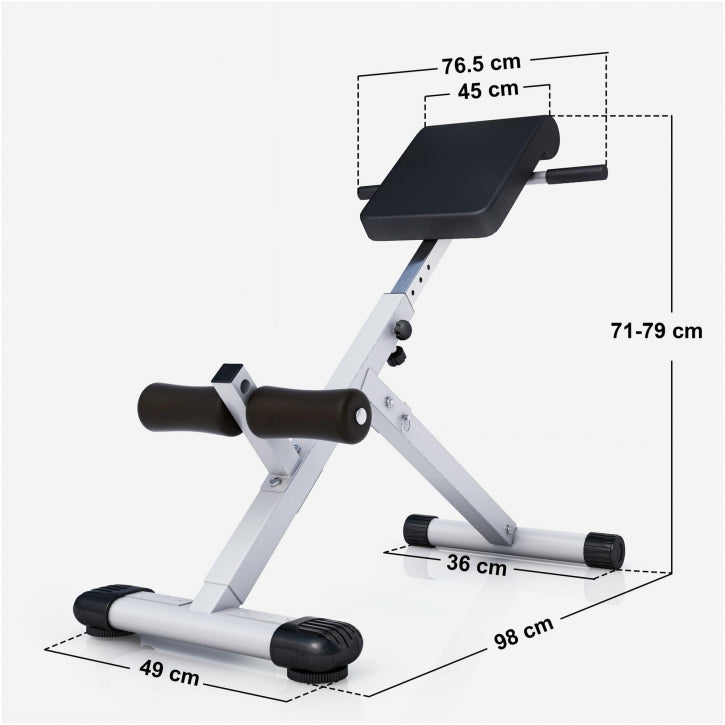 Gorilla Sports Inklapbare Buik- en Rugtrainer Wit