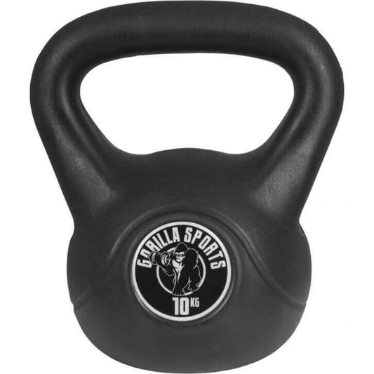 Gorilla Sports Kettlebell 10 kg zwart kunststof