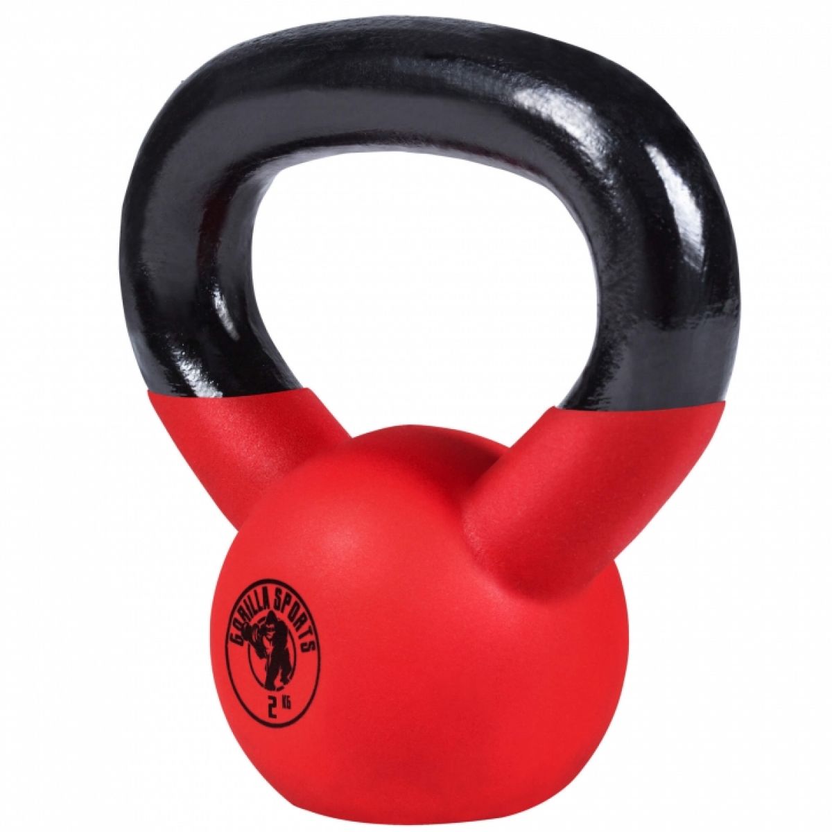 Gorilla Sports Kettlebell 2 kg Rubber Coating
