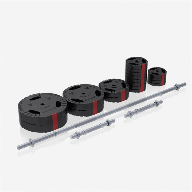 Gorilla Sports Lange halterset 100 kg Gripper Kunststof - 30 mm