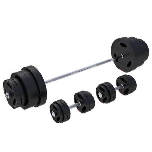 Gorilla Sports Lange halterset 130 kg Gripper Kunststof - 30 mm