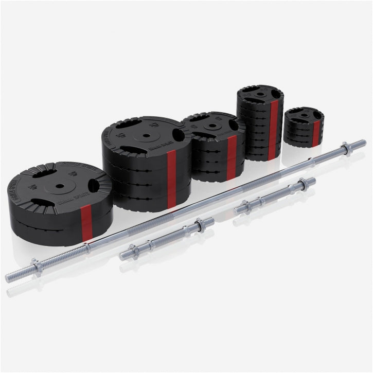 Gorilla Sports Lange halterset 130 kg Gripper Kunststof - 30 mm
