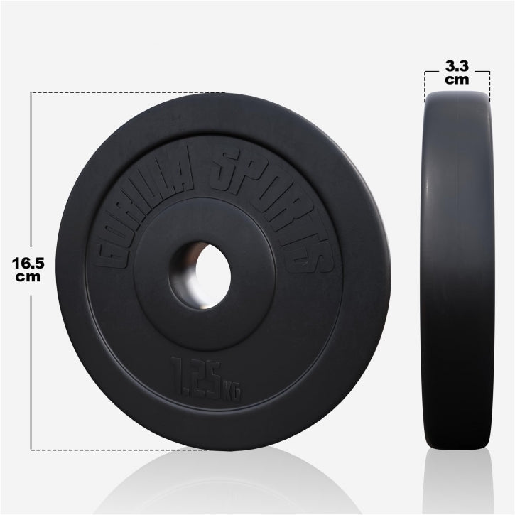 Gorilla Sports Lange halterset 130 kg Kunststof - 30 mm