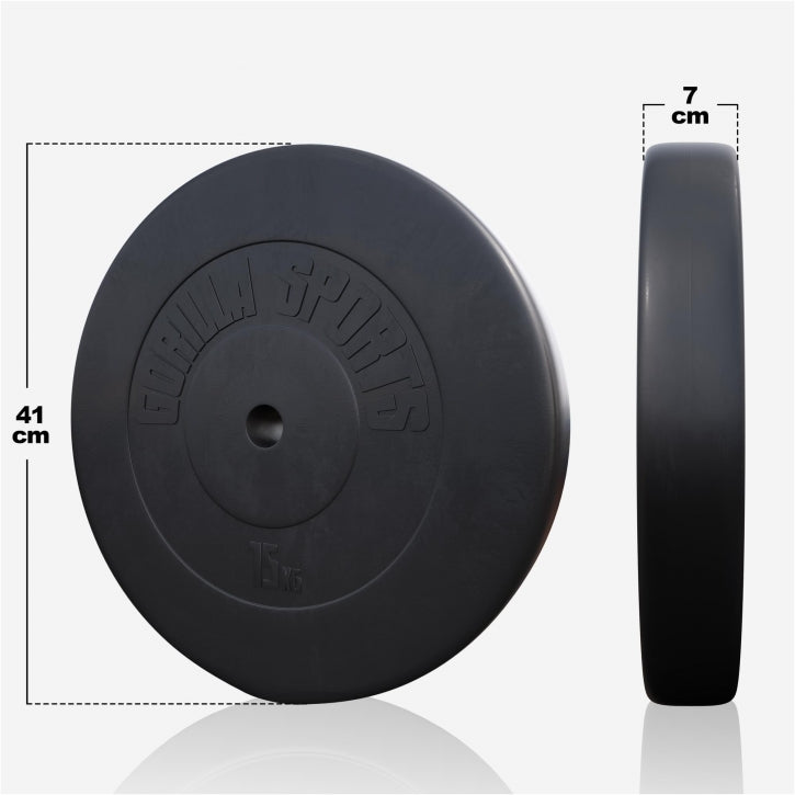 Gorilla Sports Lange halterset 130 kg Kunststof - 30 mm