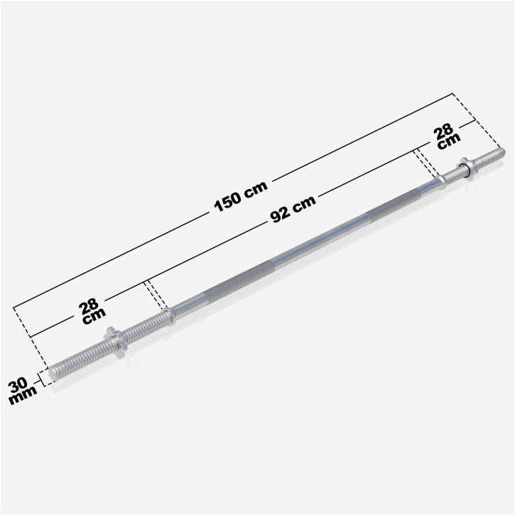 Gorilla Sports Lange halterstang 150 cm - Schroefsluiting