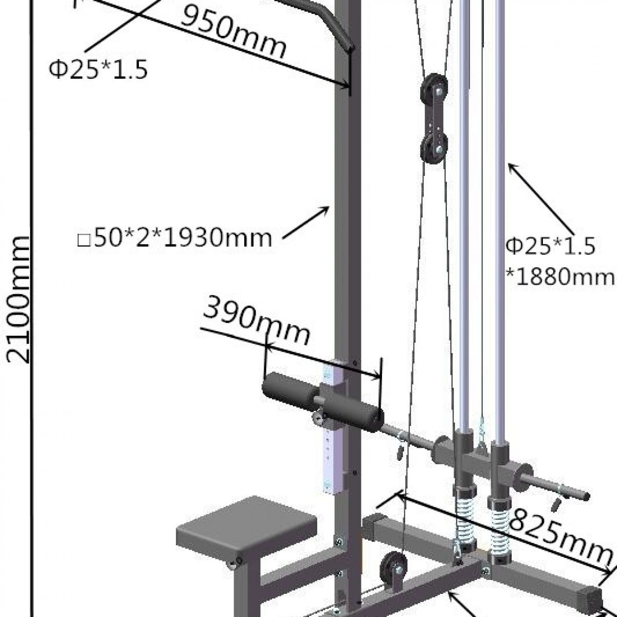 Gorilla Sports Lat Pulley Machine