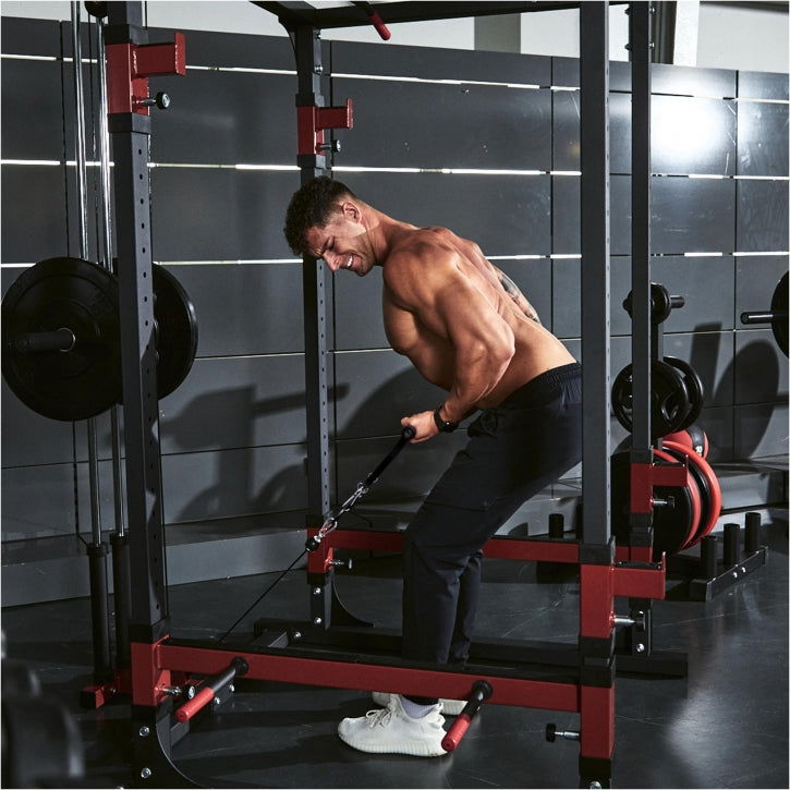 Bad Company BCA-25 Fitnessstorm krachtstation met compacte kabel- en optrekstang, fitnessapparaat met 2 x 80 kg steekgewichten incl. accessoires, multitrainer voor thuis Bad Company BCA-25 Fitnessstorm krachtstation met compacte kabel- en optrekstang, fitnessapparaat met 2 x 80 kg steekgewichten incl. accessoires, multitrainer voor thuis