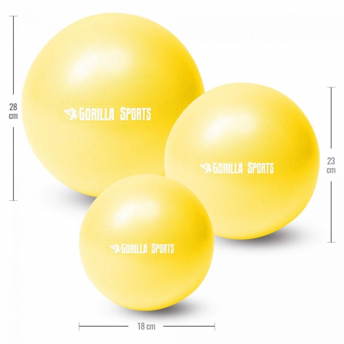 Gorilla Sports Mini Pilates bal 18 cm Geel