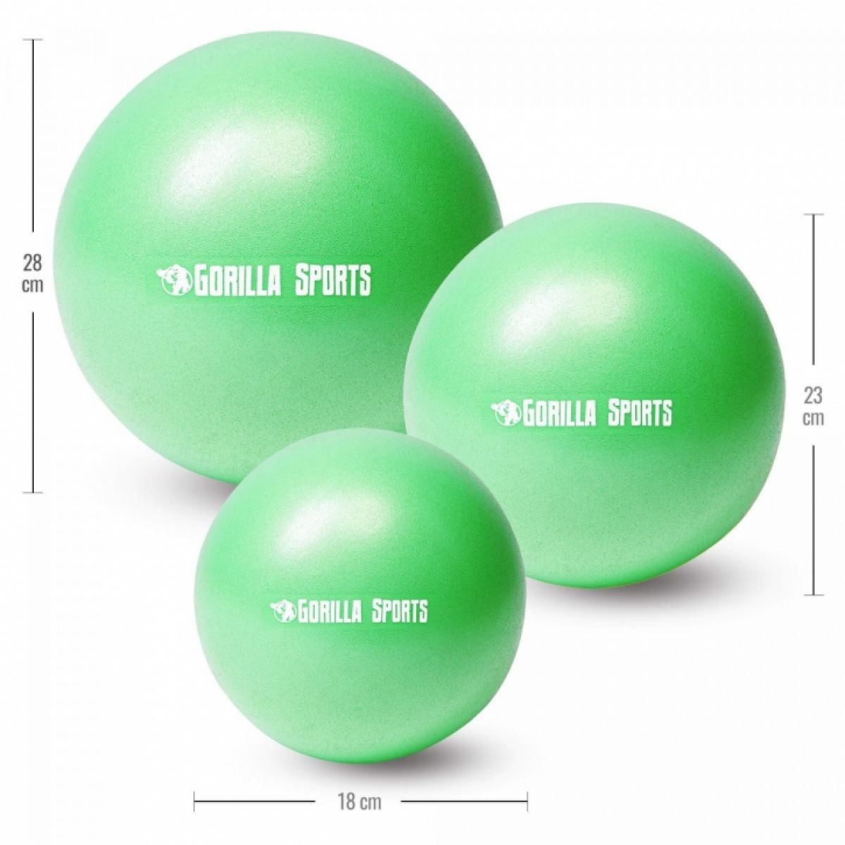Gorilla Sports Mini Pilates bal 18 cm Groen