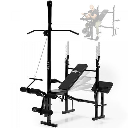 Banc de fitness multifonctionnel Physionics avec poulie dorsale