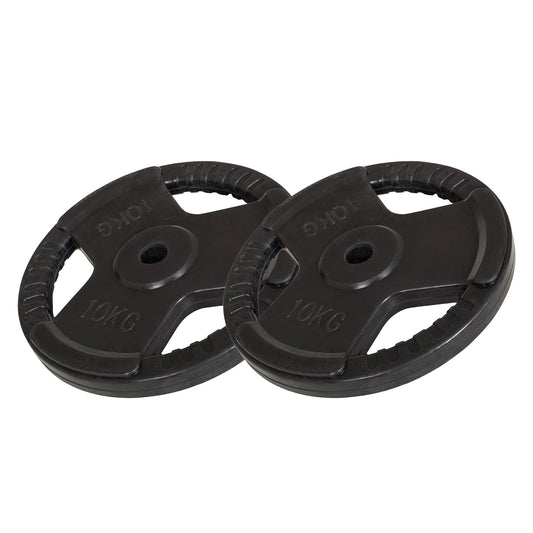 Halterschijven 2 x 10 kg Gripper Gietijzer Rubber Coating - 30/31 mm Gorilla Sports