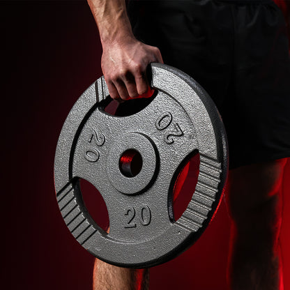 Weight Plate 20 kg Gripper Cast Iron Silver - 30/31 mm