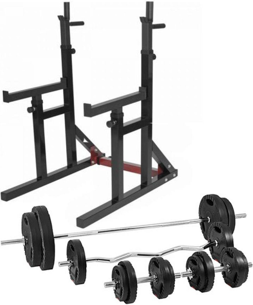 Multi Squat Rack Met 100 kg Halterset Gripper Kunststof – Gorilla Sports