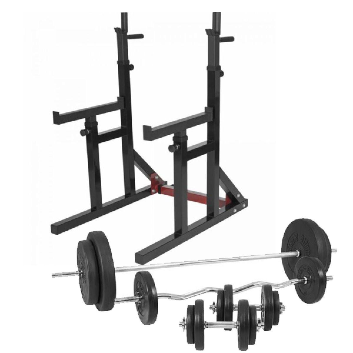 Multi Squat Rack Met 100 kg Halterset Kunststof Gorilla Sports