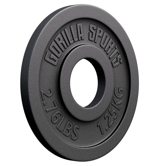 Olympische Halterschijf 1,25 kg Gietijzer Zwart 50/51 MM Gorilla Sports