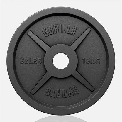 Olympische Halterschijf 15 kg Gietijzer Zwart 50/51 MM Gorilla Sports