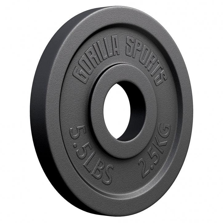 Olympische Halterschijf 2,5 kg Gietijzer Zwart 50/51 MM Gorilla Sports