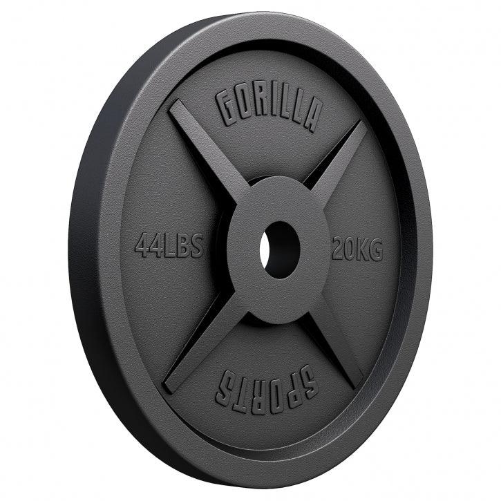 Olympische Halterschijf 20 kg Gietijzer Zwart 50/51 MM Gorilla Sports