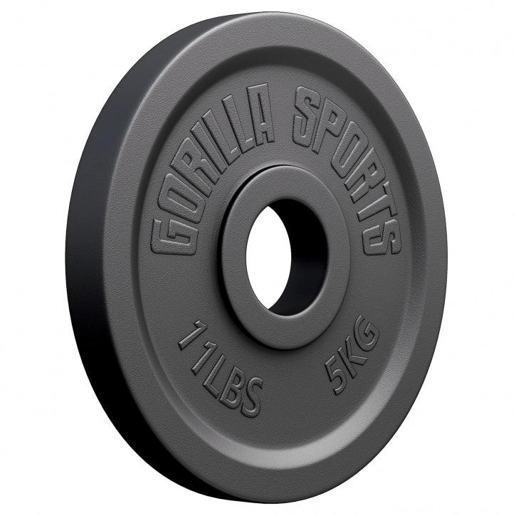 Olympische Halterschijf 5 kg Gietijzer Zwart 50/51 MM Gorilla Sports