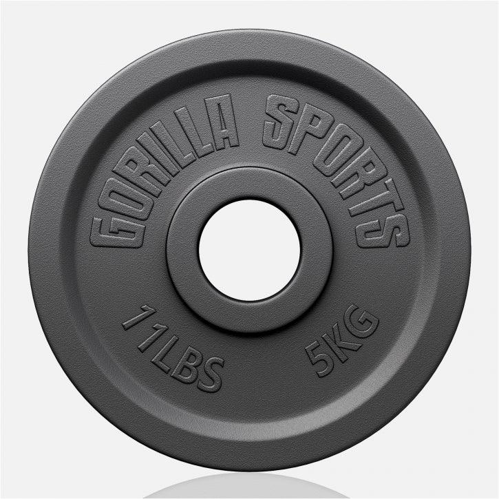 Olympische Halterschijf 5 kg Gietijzer Zwart 50/51 MM Gorilla Sports