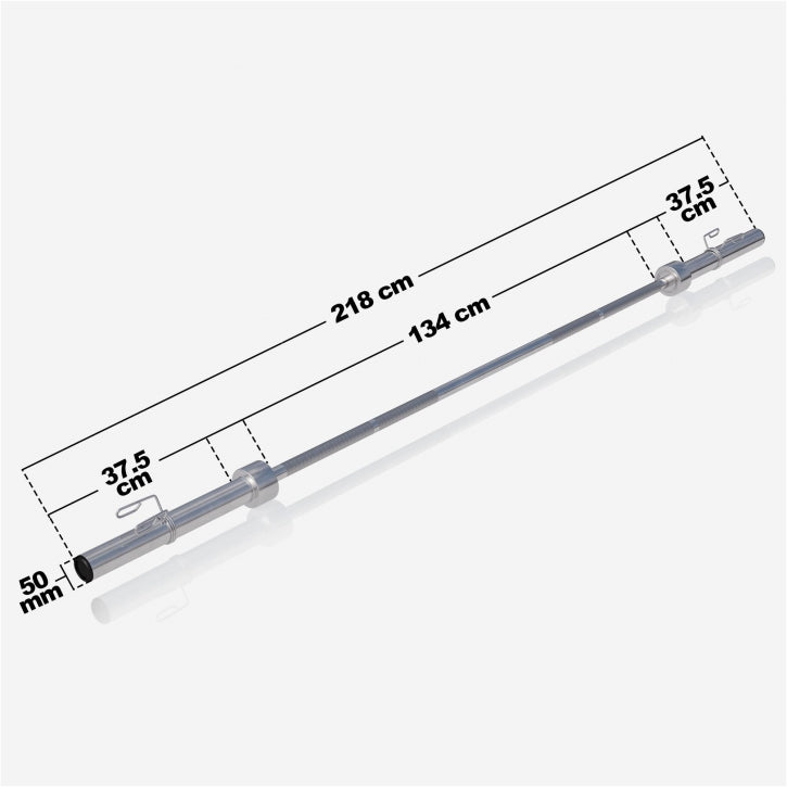 Gorilla Sports Olympische halterstang 218 cm (50/51 mm) veersluiting