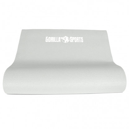 Gorilla Sports PVC Yogamat (180 x 60 x 0,5 cm) Grijs