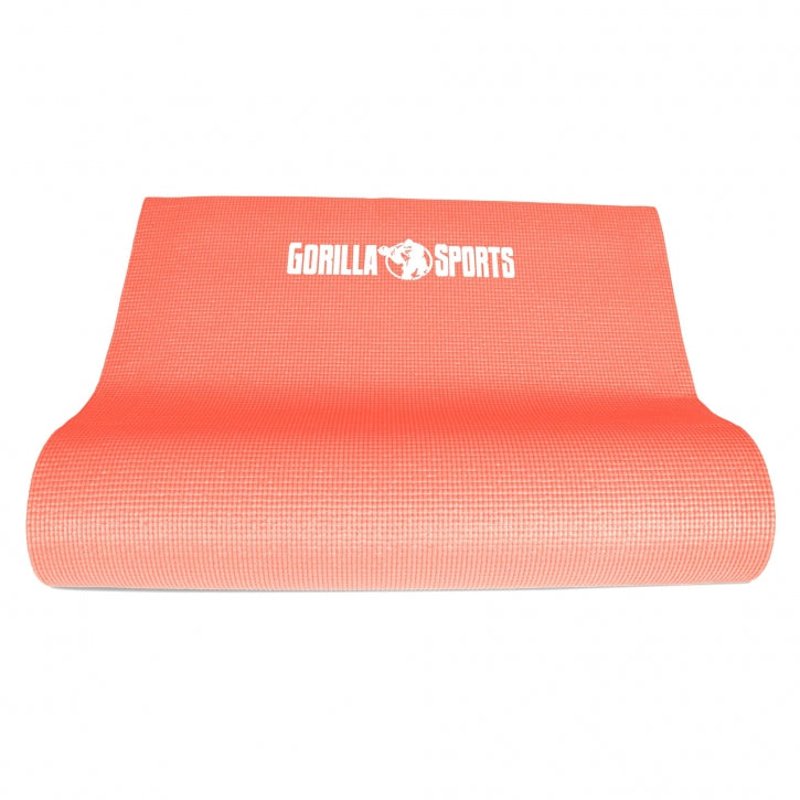 Gorilla Sports PVC Yogamat (180 x 60 x 0,5 cm) Koraalrood