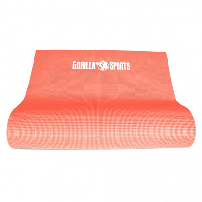 Gorilla Sports PVC Yogamat (180 x 60 x 0,5 cm) Koraalrood