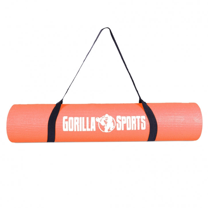 Gorilla Sports PVC Yogamat (180 x 60 x 0,5 cm) Koraalrood