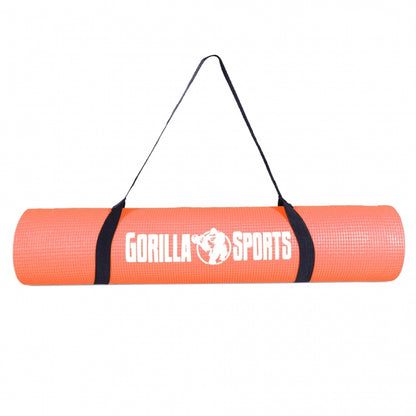 Gorilla Sports PVC Yogamat (180 x 60 x 0,5 cm) Koraalrood