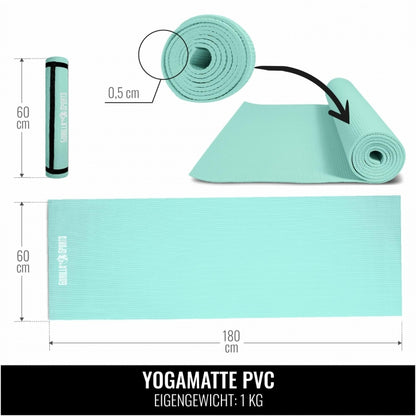 Gorilla Sports PVC Yogamat (180 x 60 x 0,5 cm) Lichtblauw