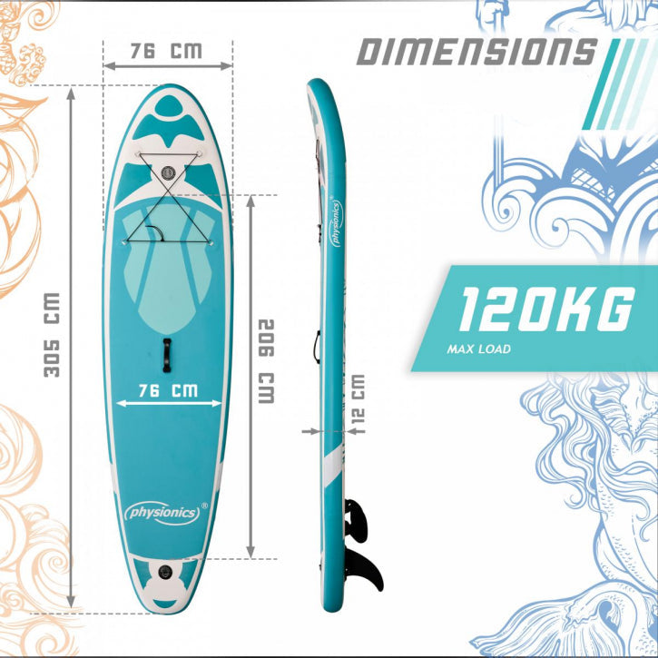 Planche de SUP Physionics 305 cm Ensemble complet Vert menthe
