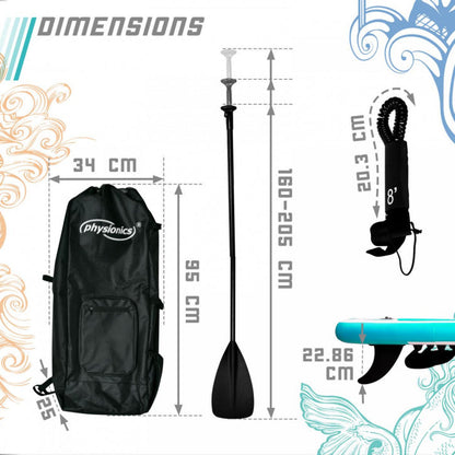 Physionics Sup Board 320 cm Complete Set Mint Groen