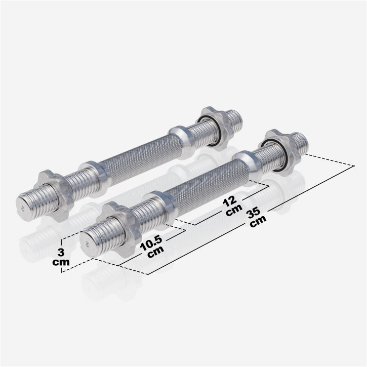 Set dumbell stangen 35 cm Schroefsluiting - 30 mm Gorilla Sports