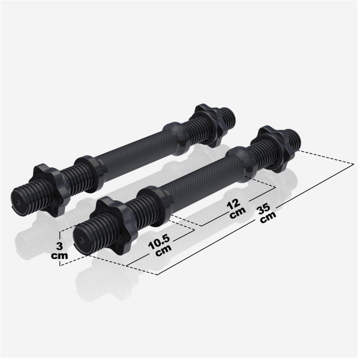 Gorilla Sports Set dumbellstangen 35 cm zwart (schroefsluiting)