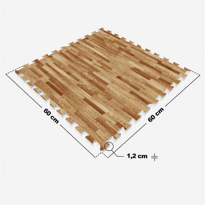 Sportschool Vloer Beschermingsmatten (16 stuks, totaal 5,76 m2) Lichte houtlook Gorilla Sports