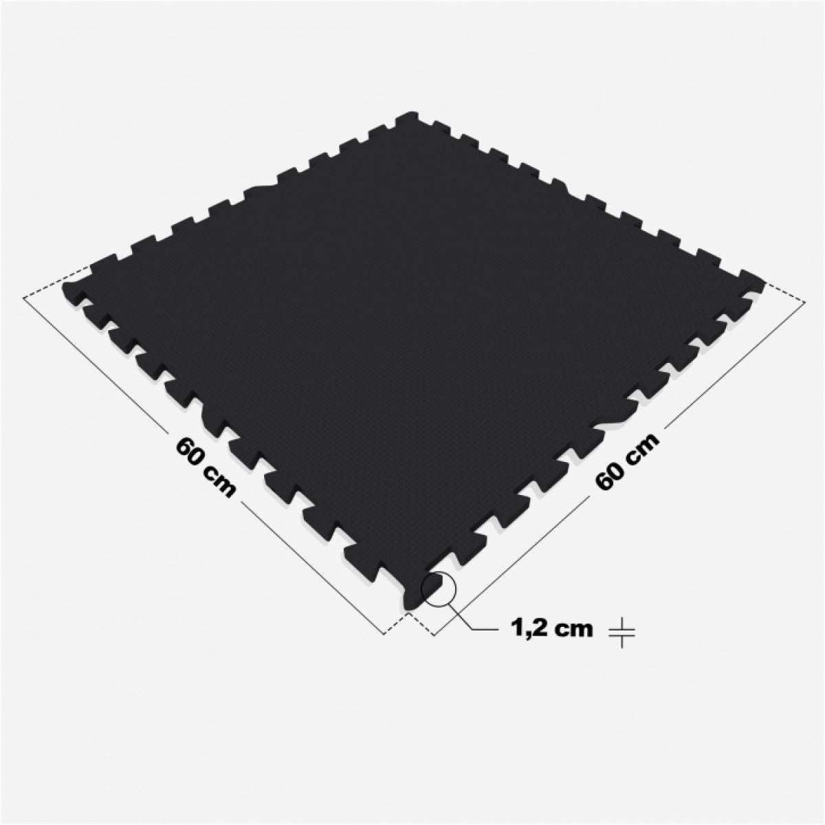 Sportschool Vloer Beschermingsmatten (16 stuks, totaal 5,76 m2) Zwart Gorilla Sports