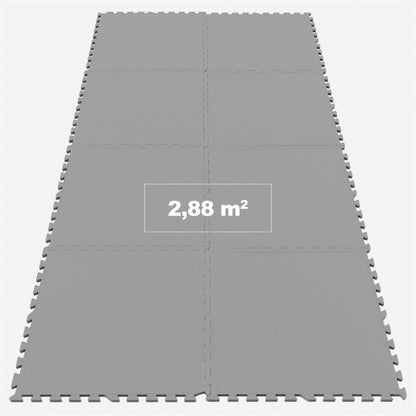 Sportschool Vloer Beschermingsmatten (8 stuks, totaal 2,88 m2) Grijs Gorilla Sports