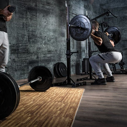 Squat- en bankdruksteunen Incl. halterset 100 kg en vloermatten Gorilla Sports