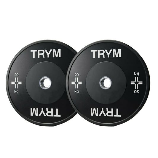 TRYM Bumperplate set 2 x 20 - Zwart - 50 mm Gorilla Sports