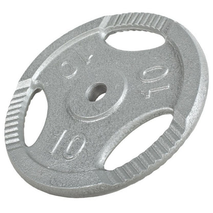 TWEEDE KANS Halterschijven 2 x 10 kg Gripper Gietijzer Zilver - 30/31 mm Gorilla Sports