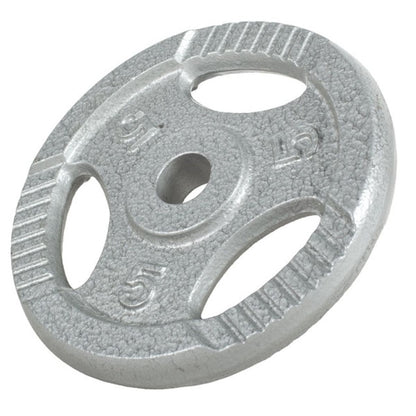 TWEEDE KANS Halterschijven 2 x 5 kg Gripper Gietijzer Zilver - 30/31 mm Gorilla Sports