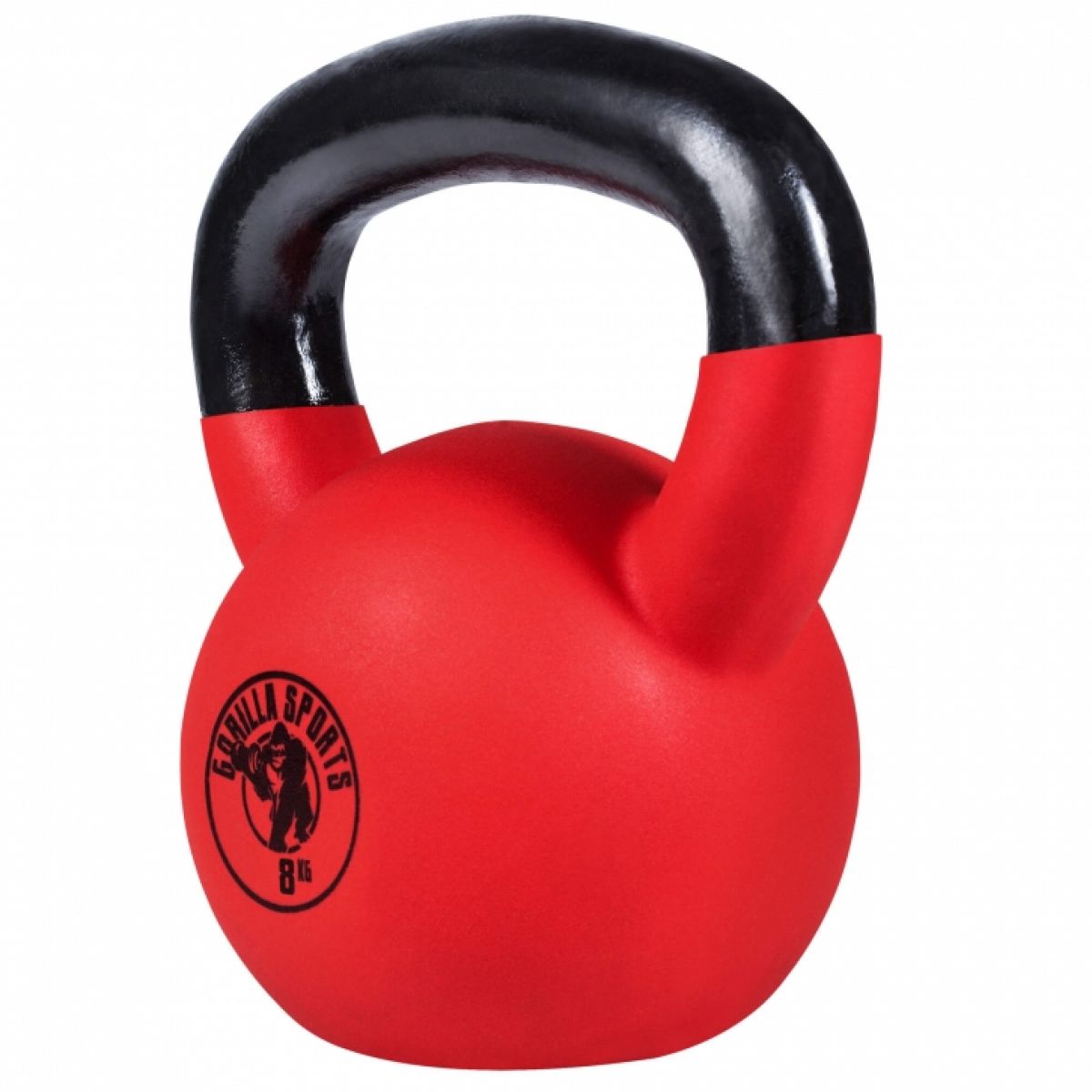 TWEEDE KANS Kettlebell 8 kg Rubber Coating Gorilla Sports