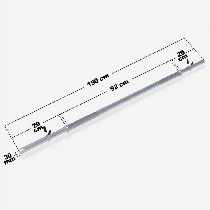 TWEEDE KANS Lange halterstang 150 cm veersluiting Gorilla Sports